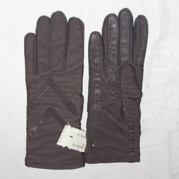 NWT Vintage Isotoner Brown Driving Gloves Women’s One Size Lined Stretchy - Picture 3 of 5